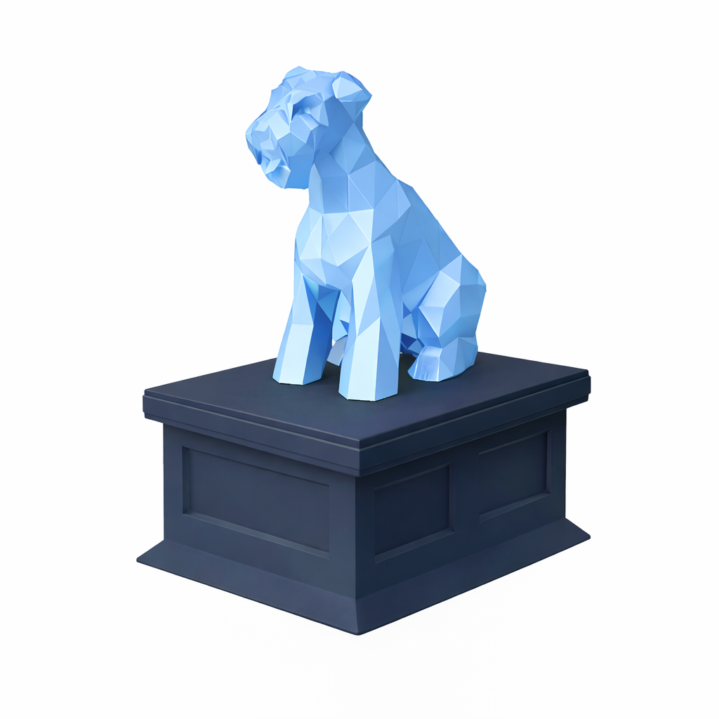 black vault blue Schnauzer pet urn