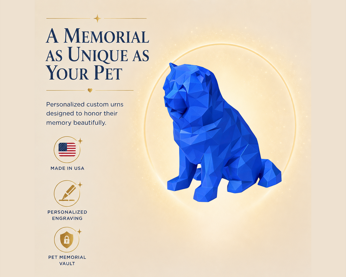 Blue Chow Chow Custom Pet Urn
