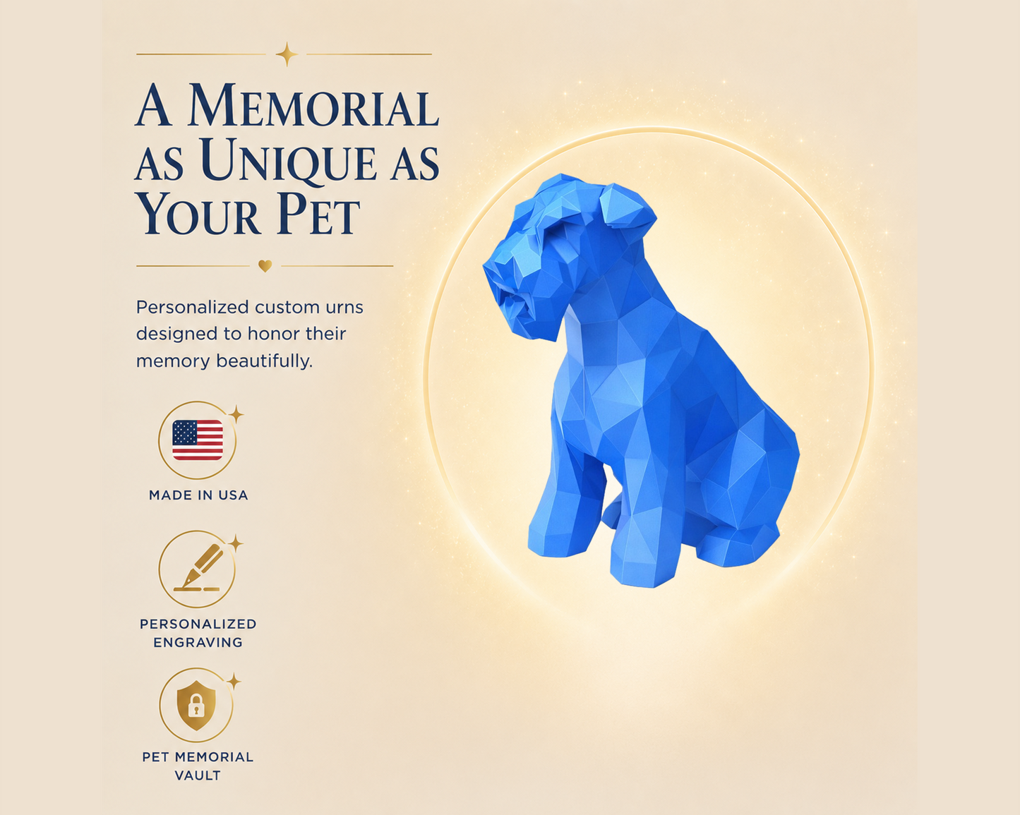 Blue Schnauzer Custom Pet Urn