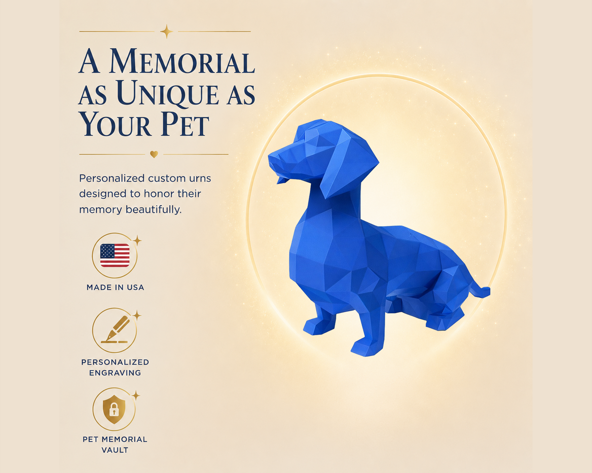 Blue Dachshund Custom Pet Urn