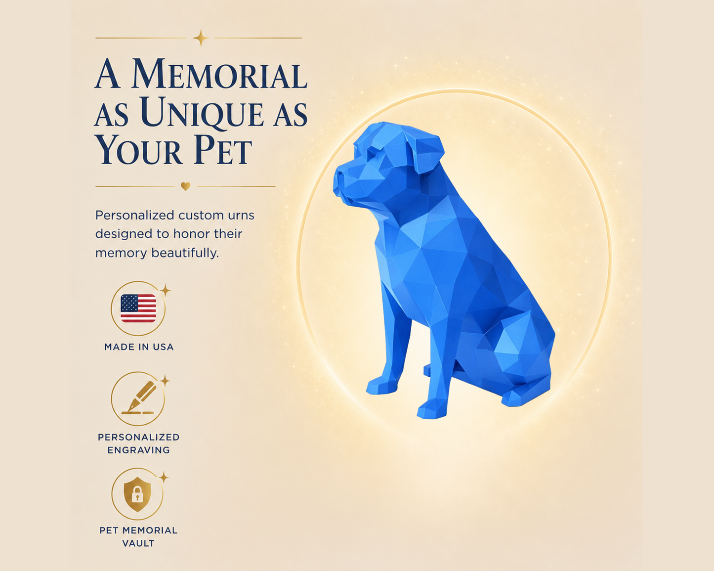 Blue Rottweiler Custom Pet Urn