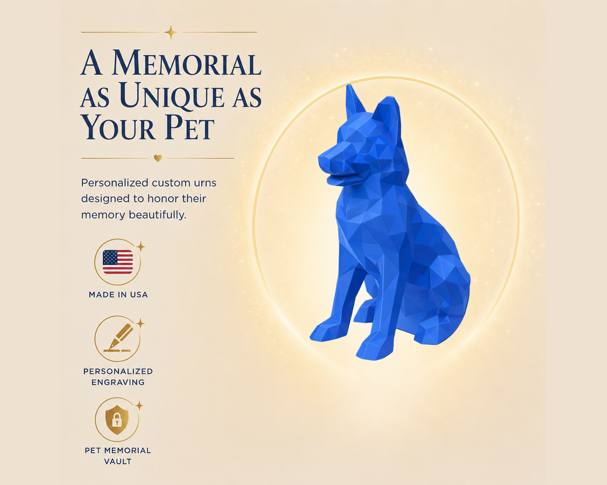 Blue German Shepherd Custom Pet Urn