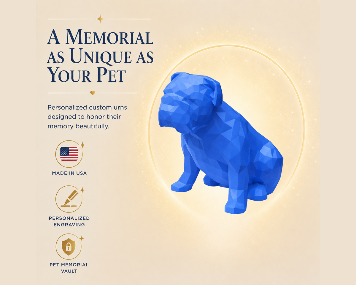 Blue English Bulldog Custom Pet Urn