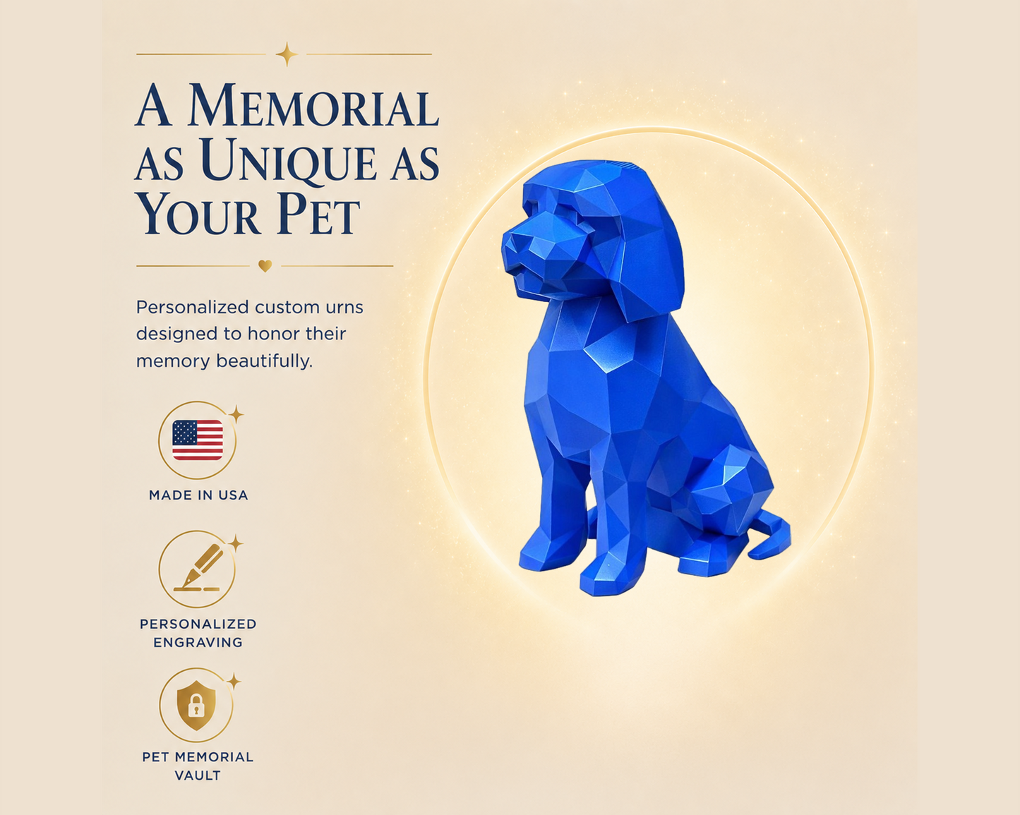 Blue Mini-Golden Doodle Custom Pet Urn