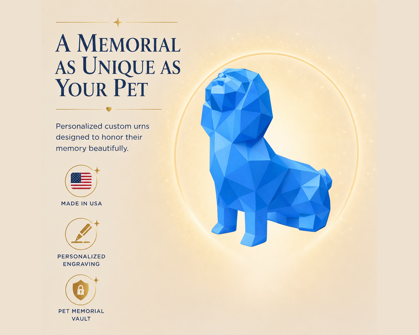 Blue Shih Tzu Custom Pet Urn