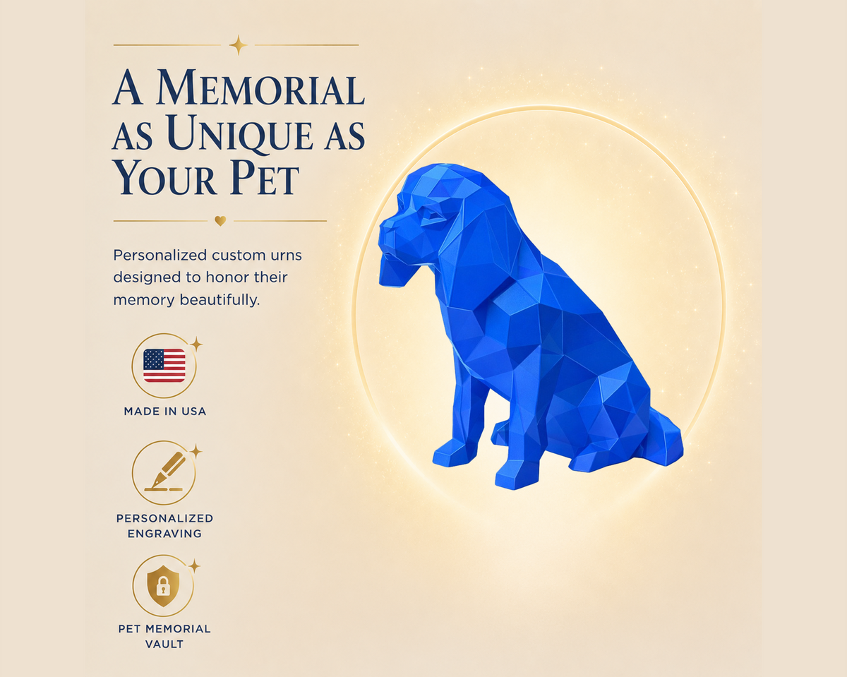 Blue Cavalier King Charles Spaniel Custom Pet Urn