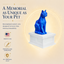 white vault blue cat custom pet urn