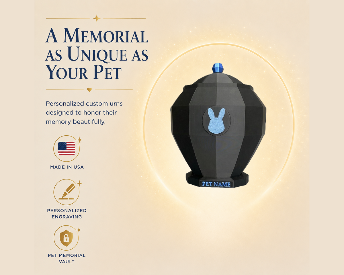 Blue Bunny Pet Urn