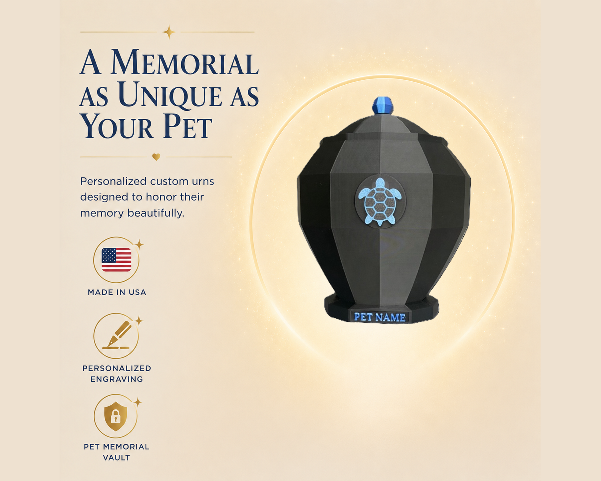 Blue Turtle Custom Pet Urn
