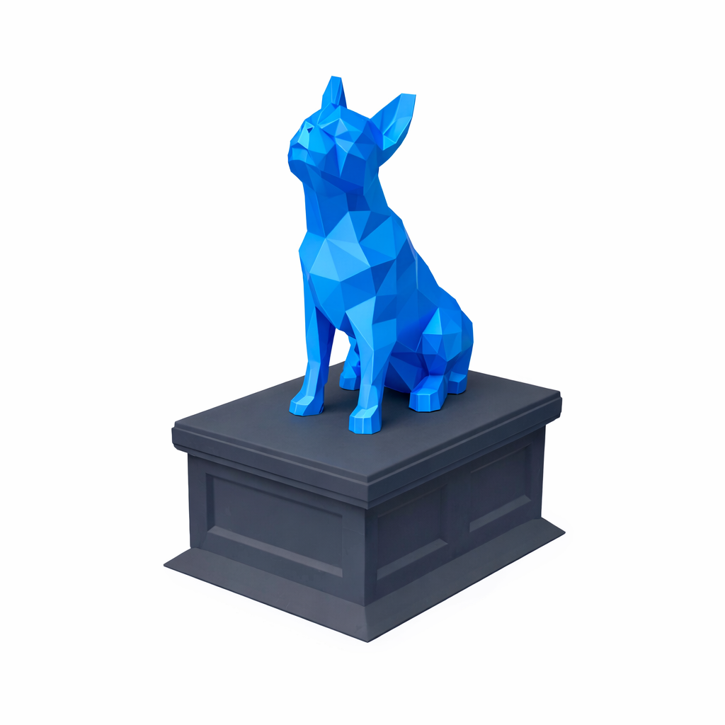 black vault blue Boston Terrier Pet Urn