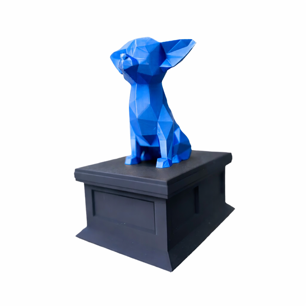 black vault blue Chihuahua pet urn