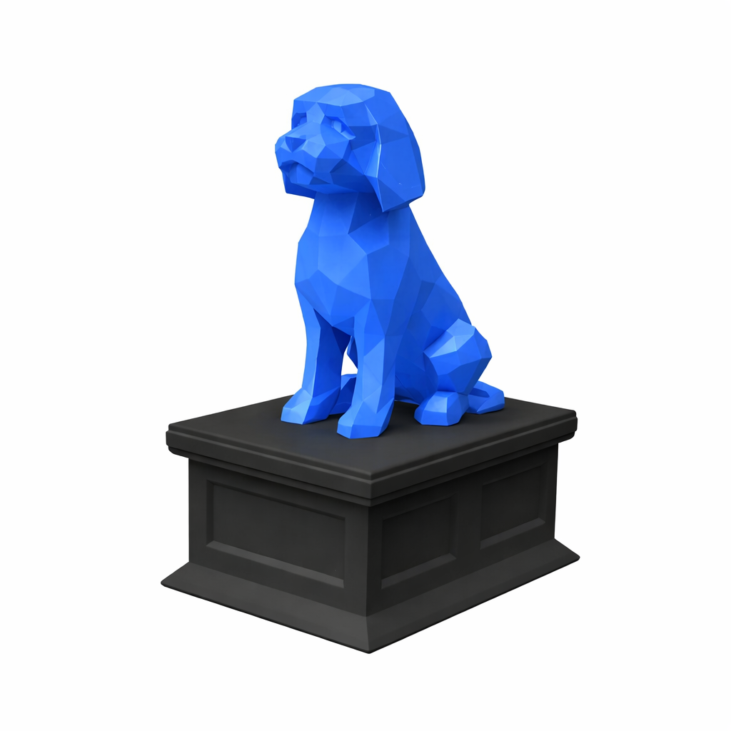 black vault blue Golden doodle pet urn