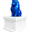 white vault blue pomeranian pet memorial urn