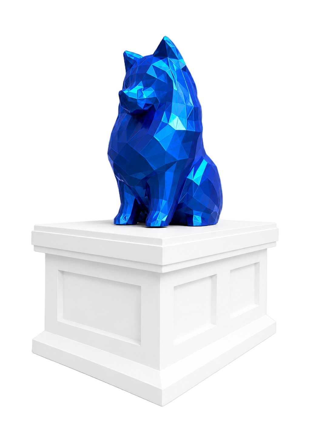 white vault blue pomeranian pet memorial urn