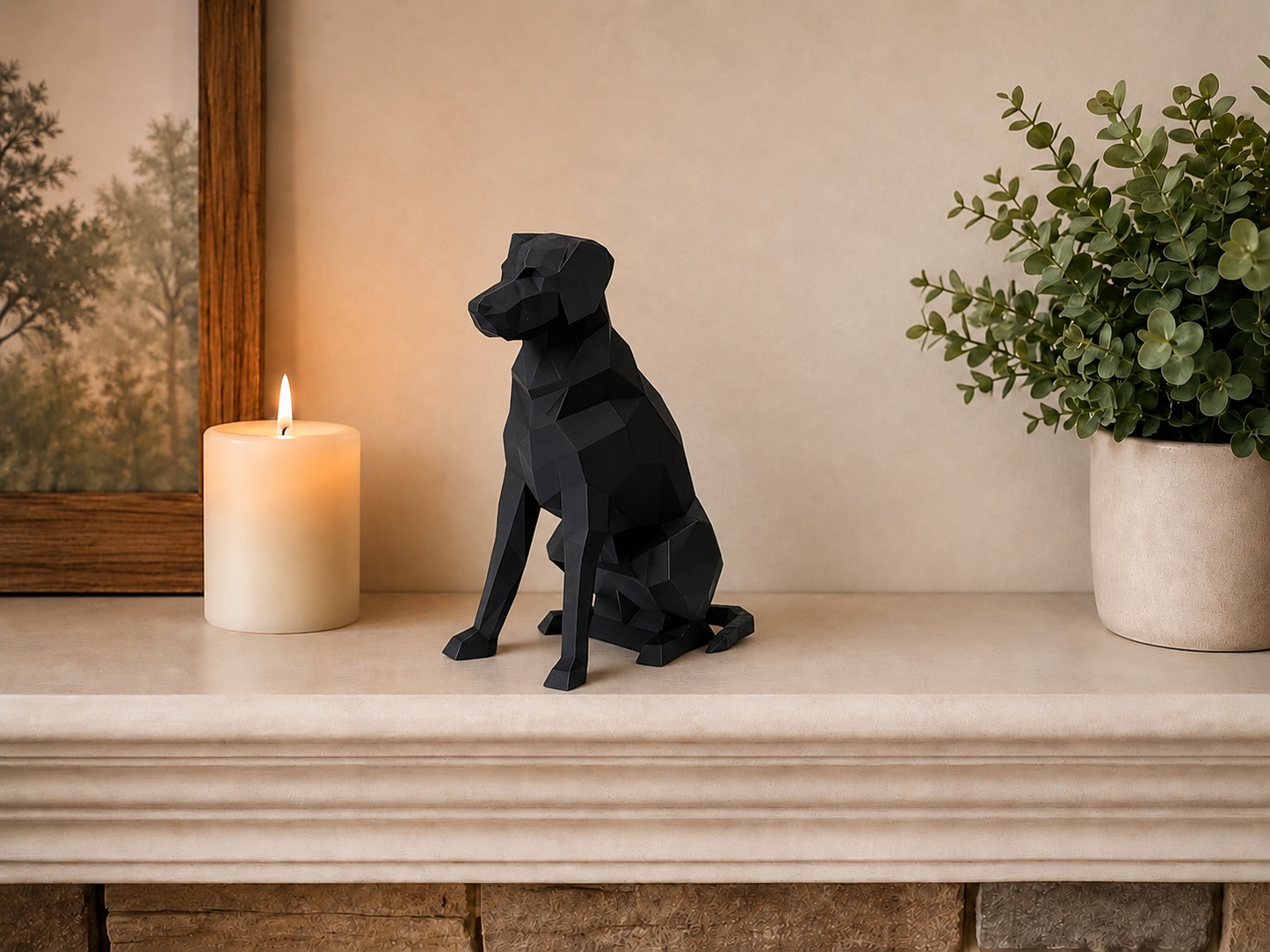 Black Labrador custom Pet Urn