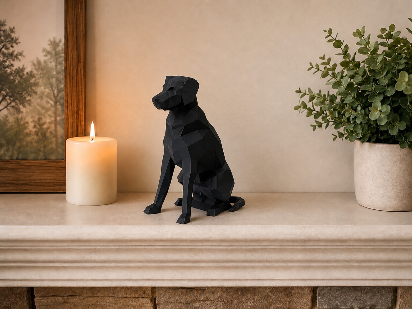 Black Labrador custom Pet Urn