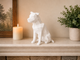 White Pit Bull custom Pet Urn