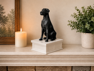 white vault black great dane custom pet urn