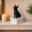 White vault Black Boston Terrier custom Pet Urn