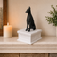 White vault black doberman custom pet urn