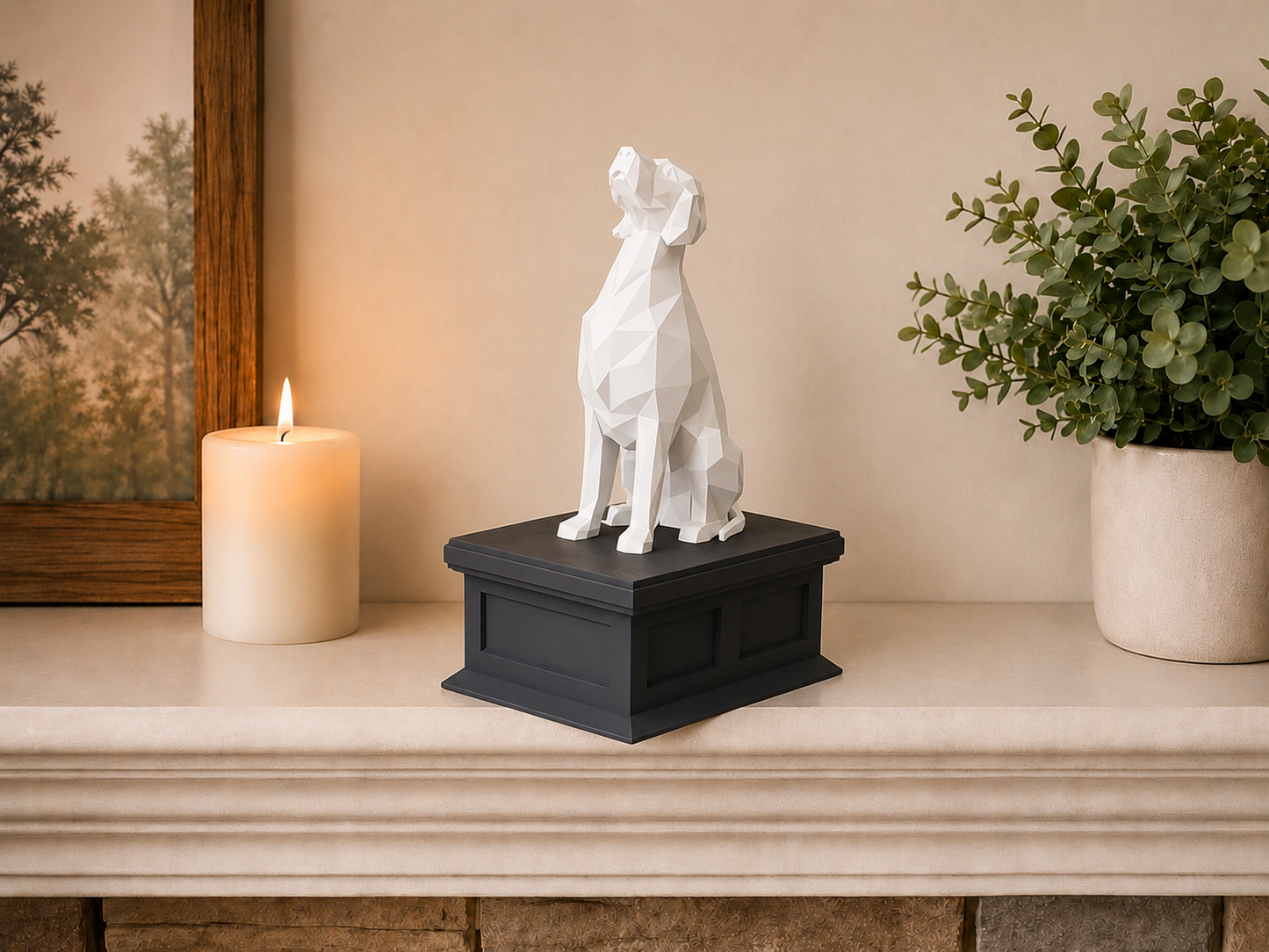 black vault white english setter custom pet urn