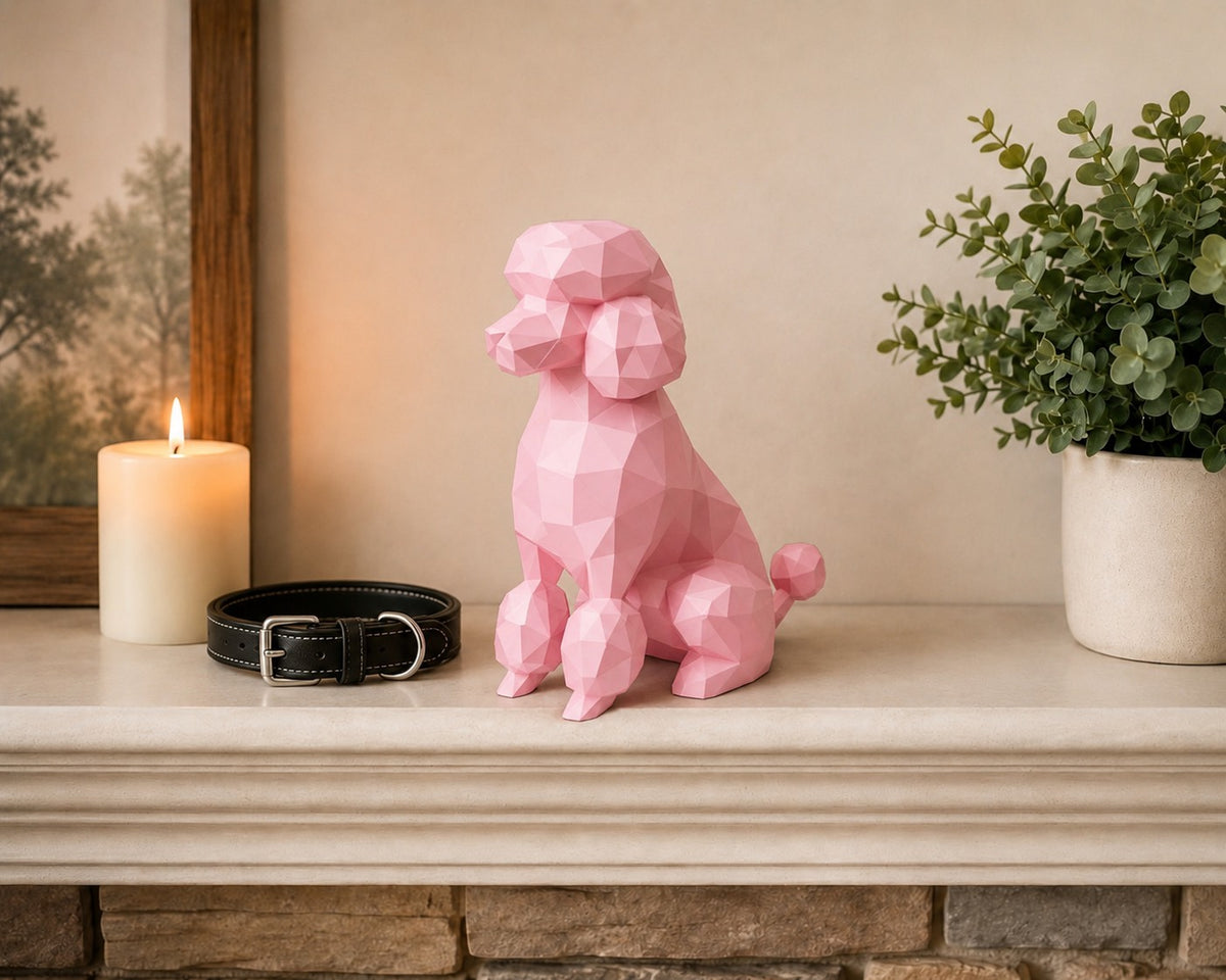 Pink Poodle custom Pet Urn