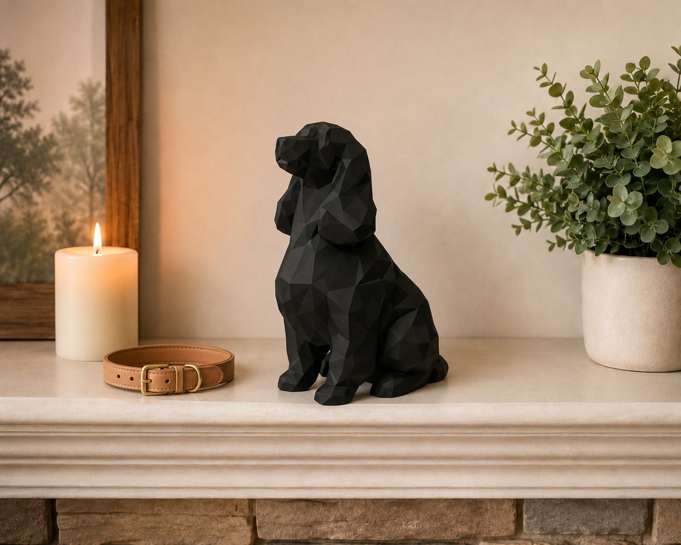 black Cocker Spaniel custom Pet Urn