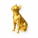 Gold Boston Terrier Pet Urn