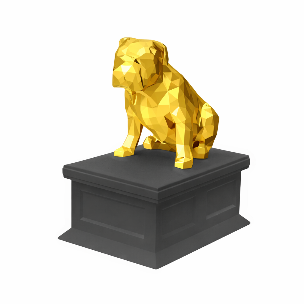 black vault gold english bulldog pet urn