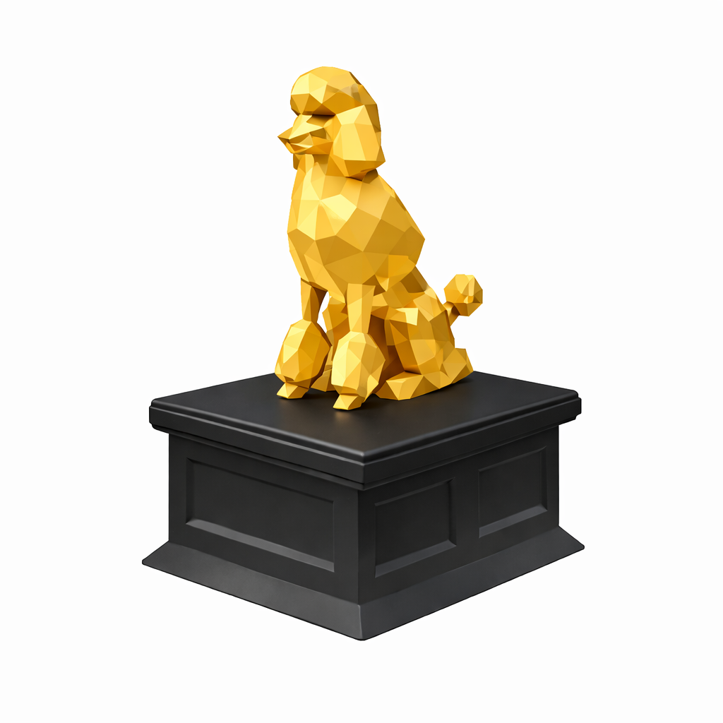 black vault gold poodle pet urn