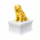 white vault gold chow chow pet urn