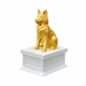 white vault gold german shepherd pet urn
