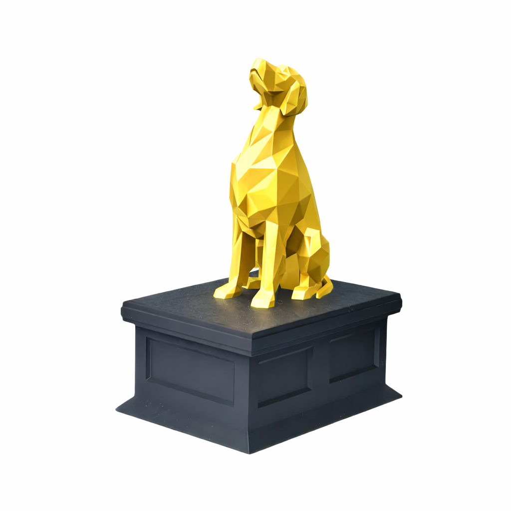 black vault gold english setter pet urn