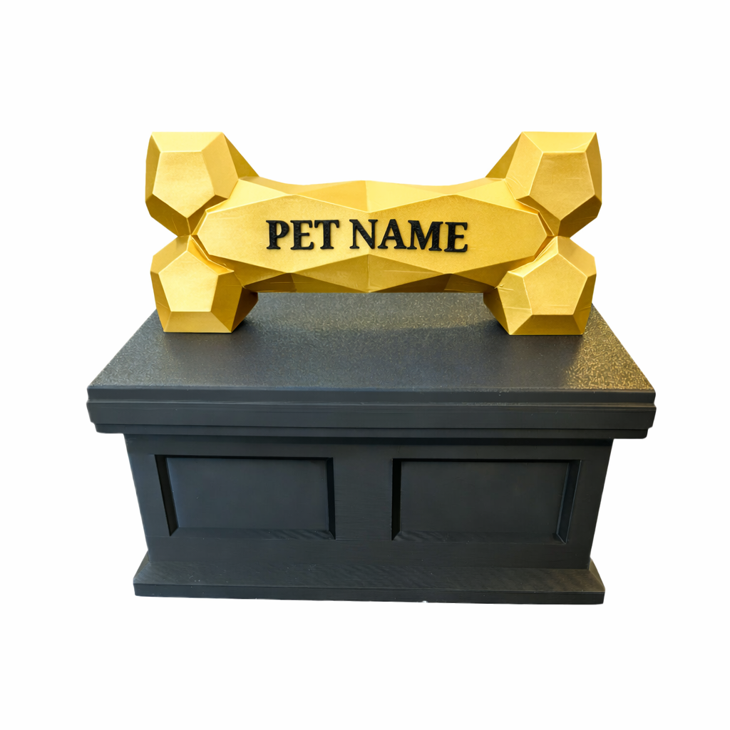 Black Vault gold Bone Pet Urn