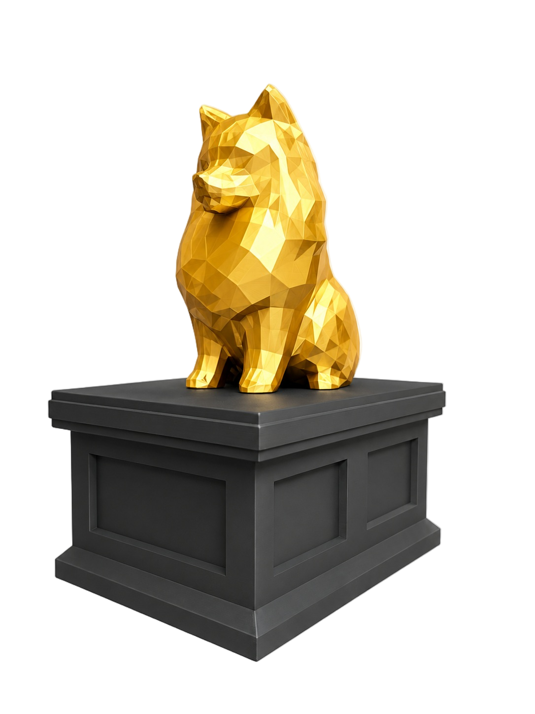 black vault gold  pomeranian pet memorial urn