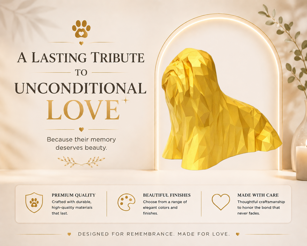 Gold Lhasa Apso Custom Pet Urn