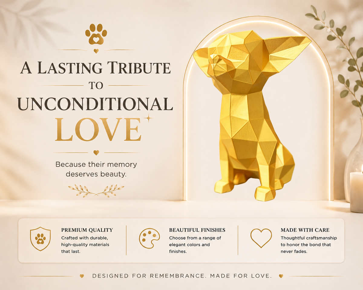 Gold Chihuahua Custom Pet Urn