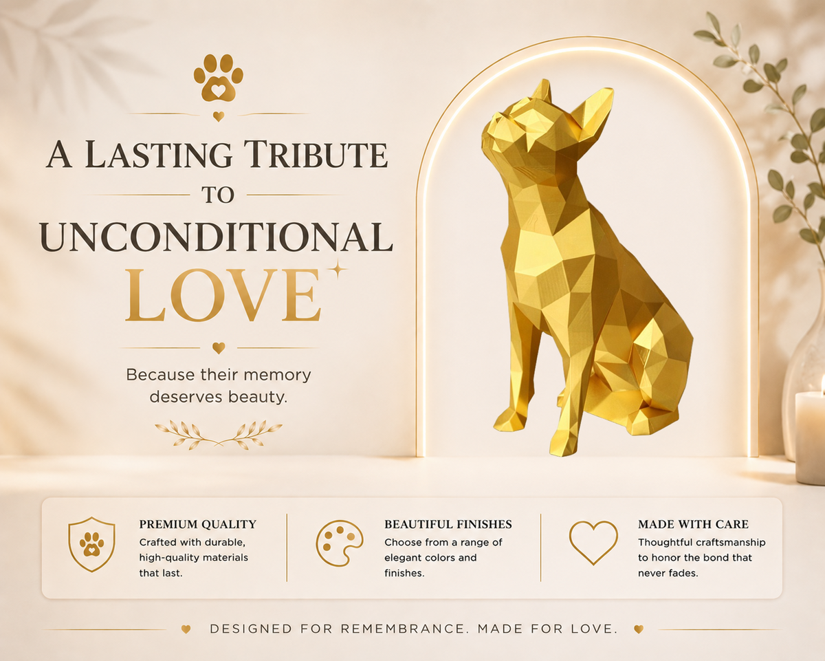 Gold Boston Terrier Custom Pet Urn