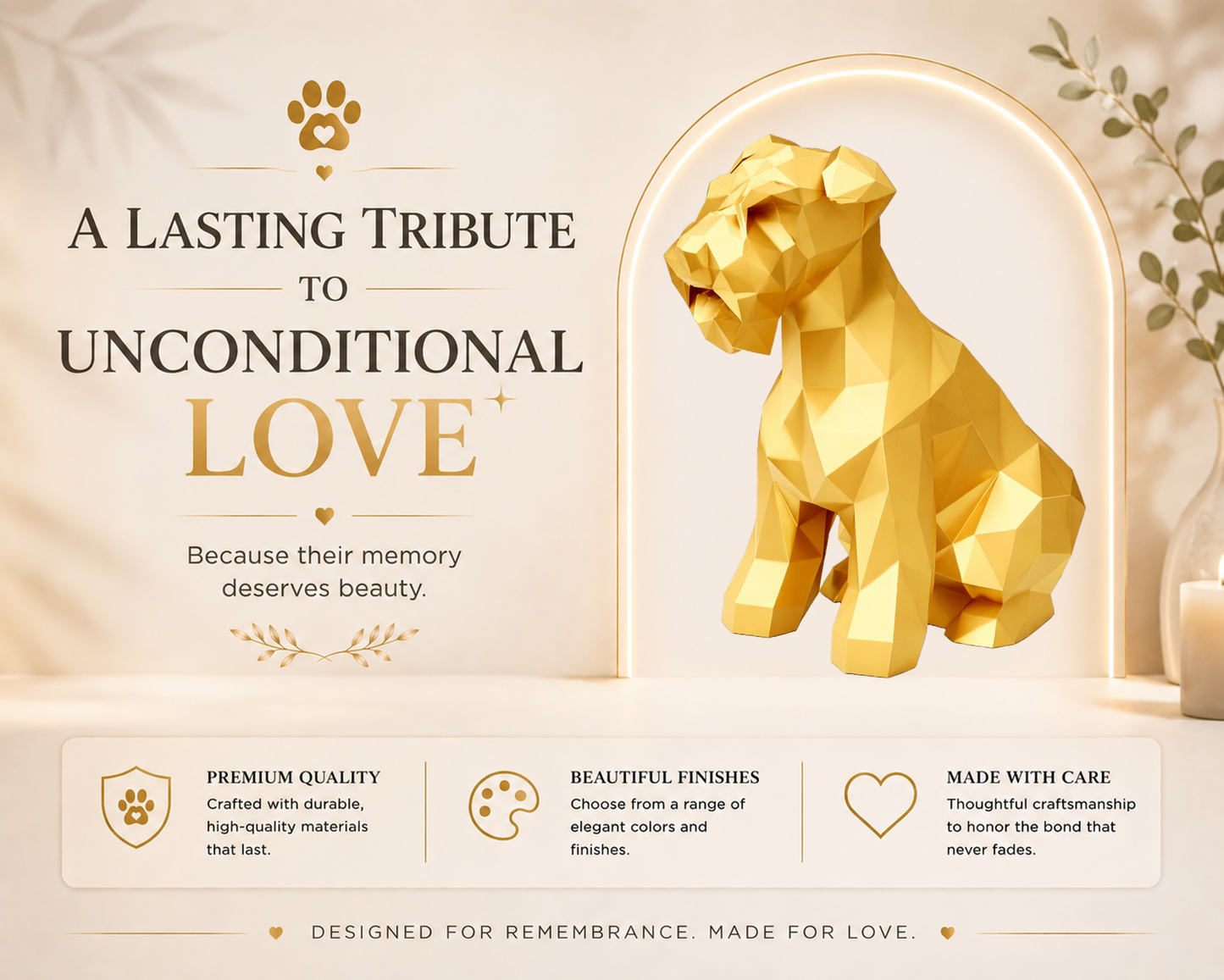 Gold Schnauzer Custom Pet Urn