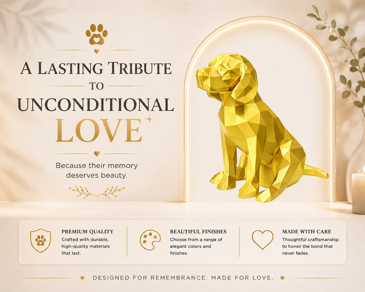 Gold Beagle Custom Pet Urn