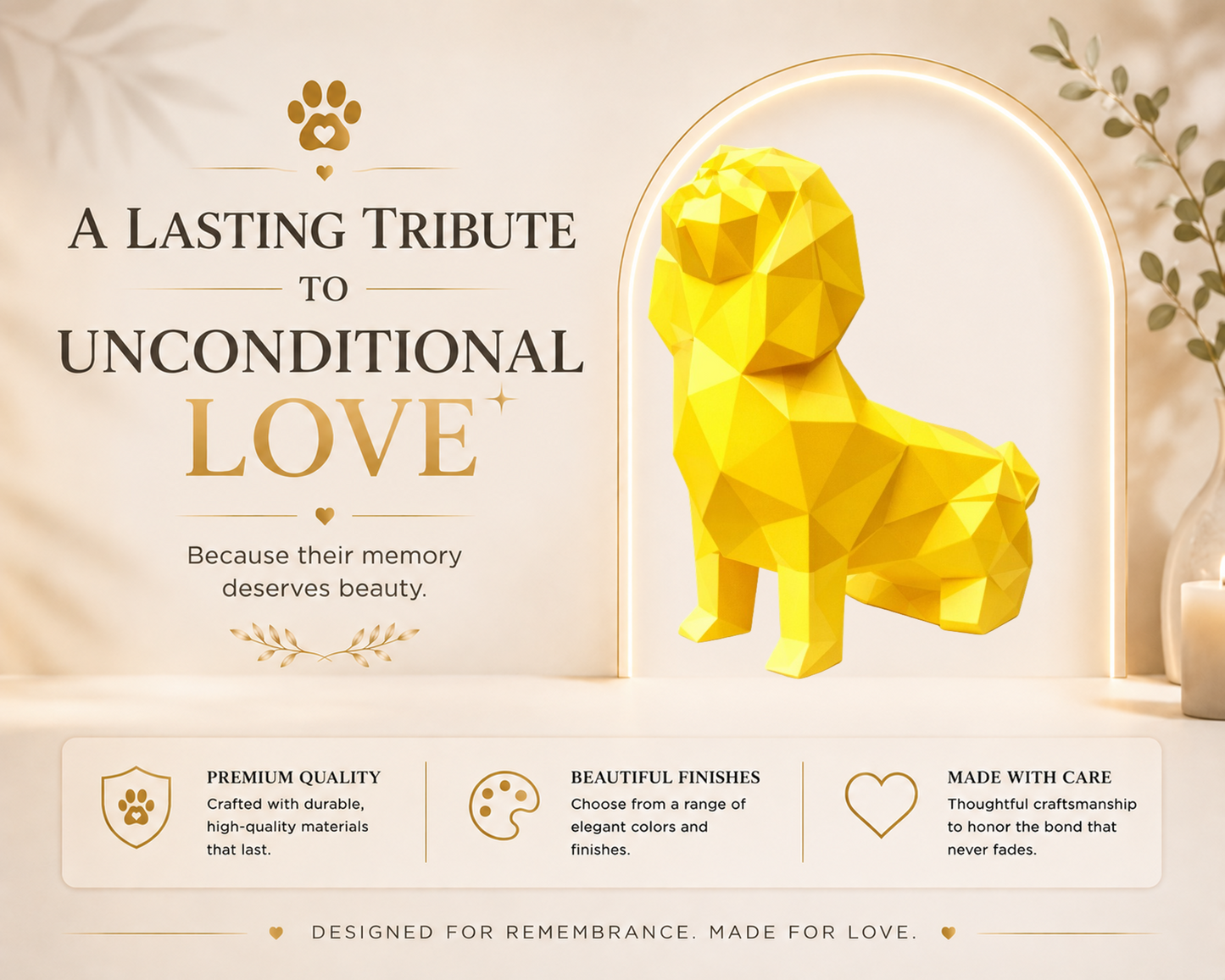 Gold Shih Tzu Custom Pet Urn