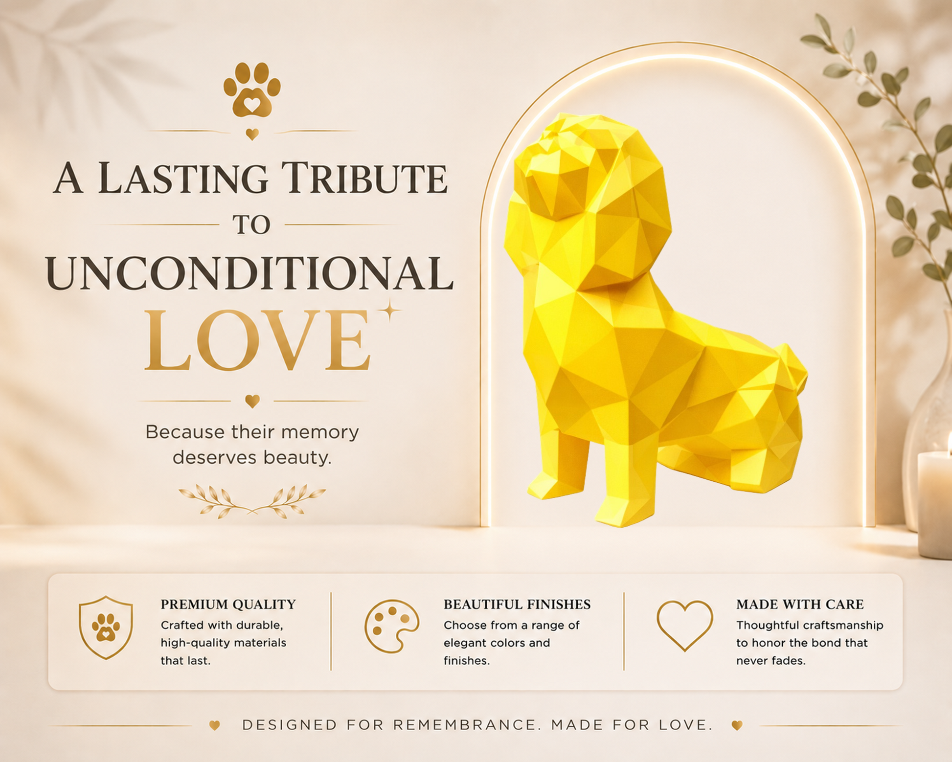 Gold Shih Tzu Custom Pet Urn