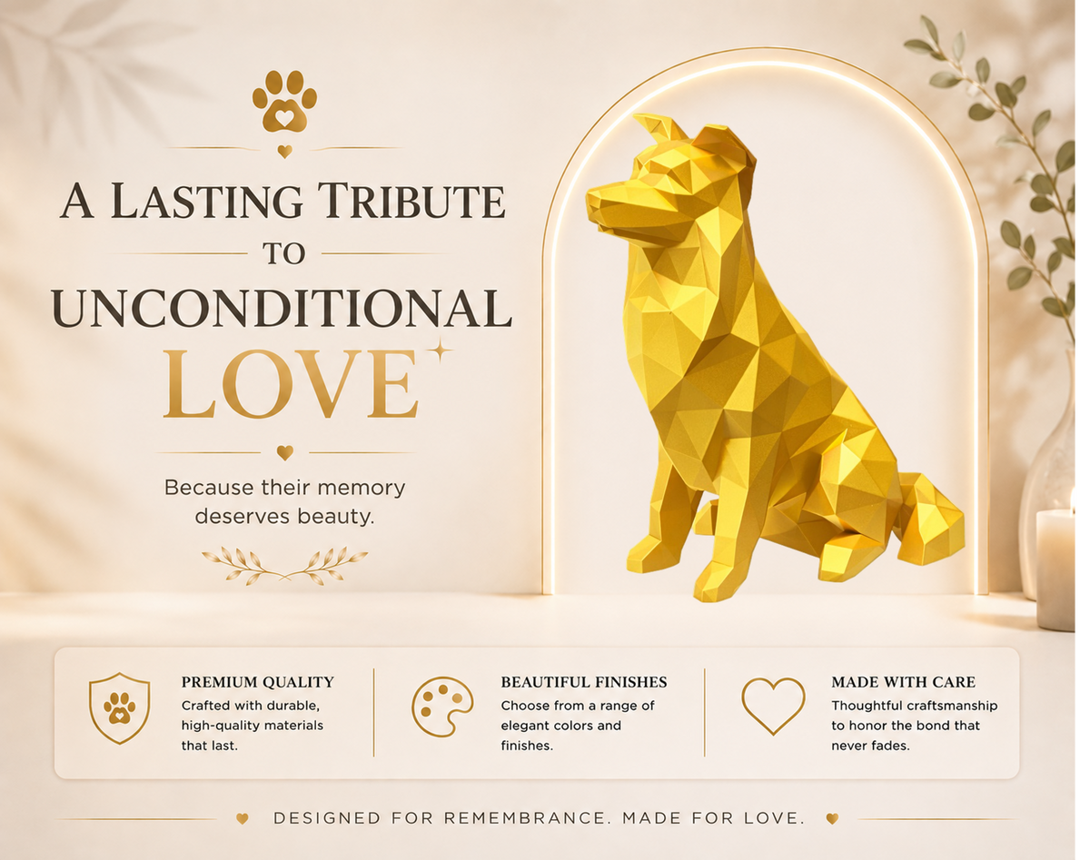 Gold Border Collie Custom Pet Urn