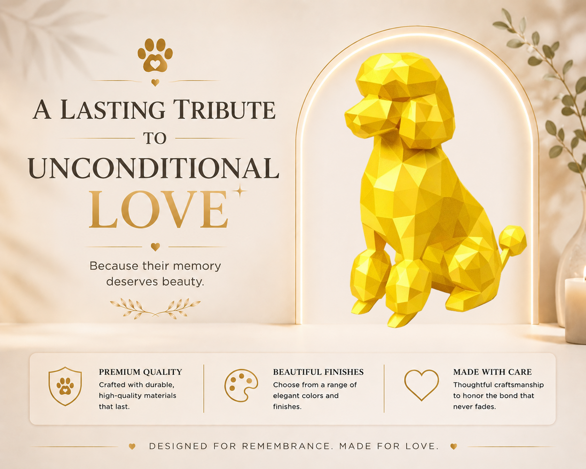 Gold Poodle Custom Pet Urn