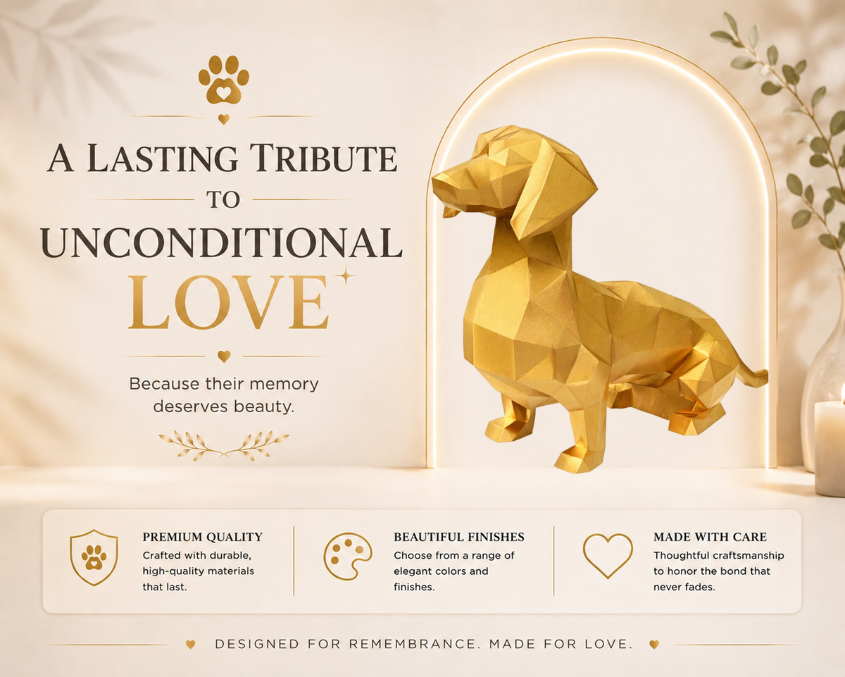 Gold Dachshund Custom Pet Urn