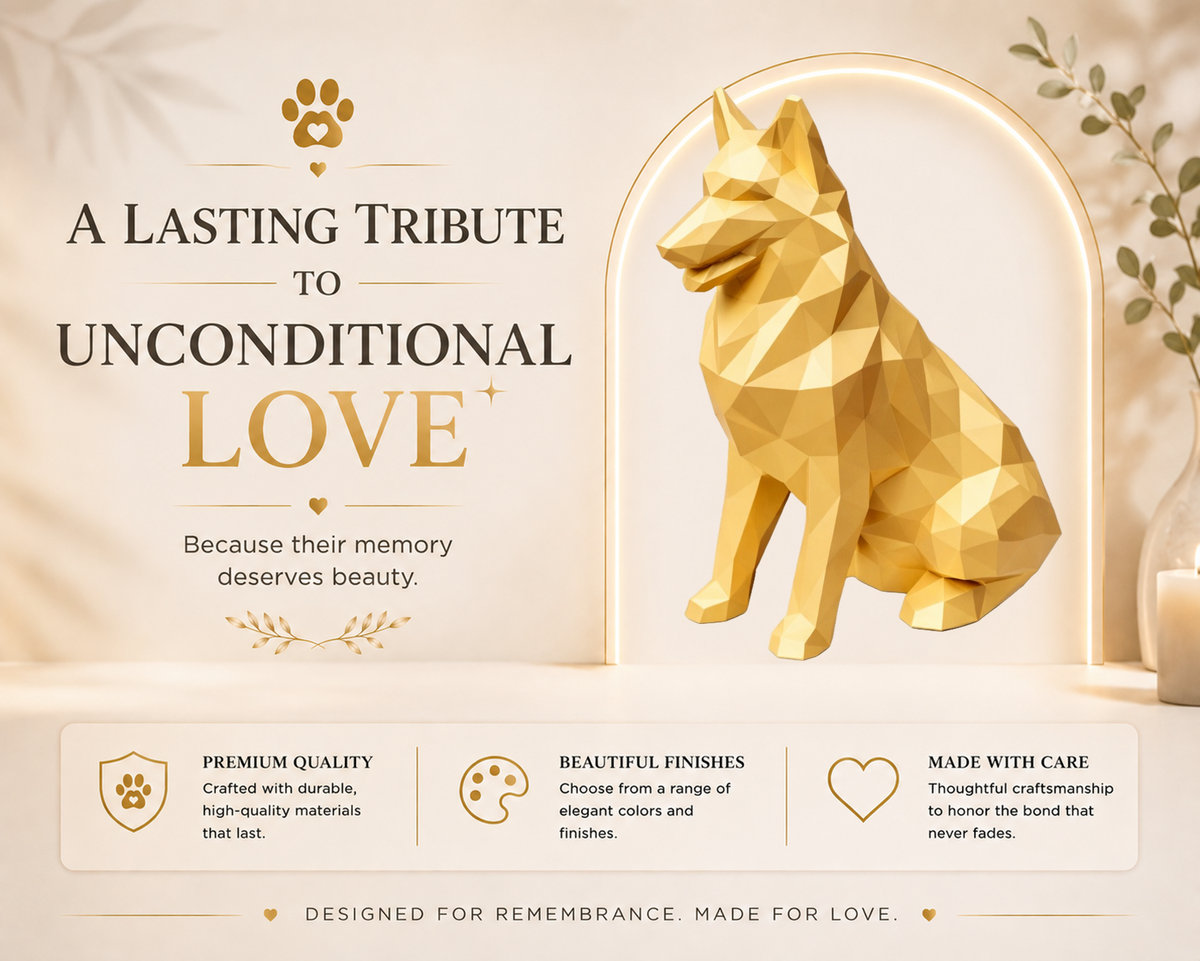 Gold Shetland Shephard Custom Pet Urn