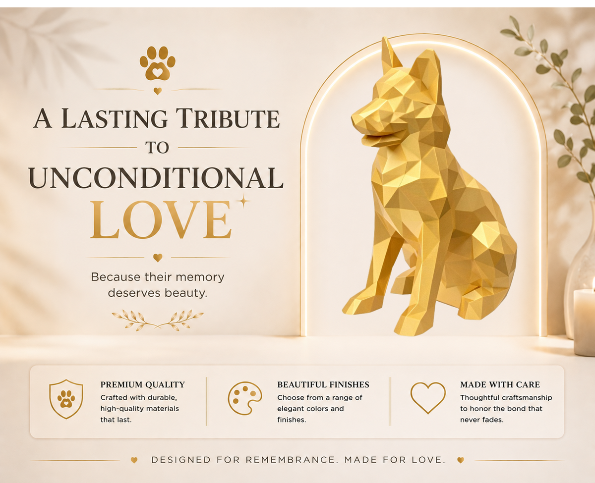 Gold German Shepherd Custom Pet Urn