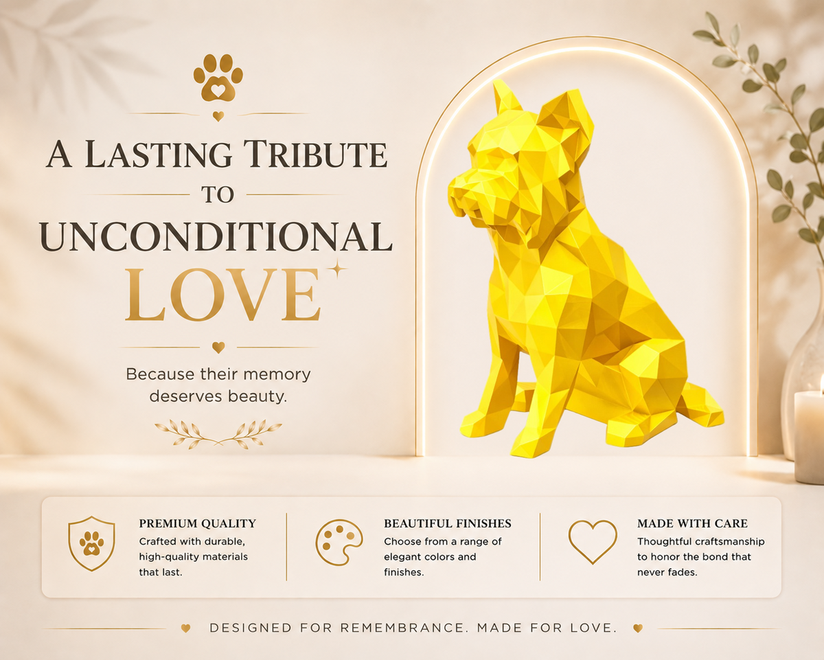 Gold Yorkshire Terrier Custom Pet Urn