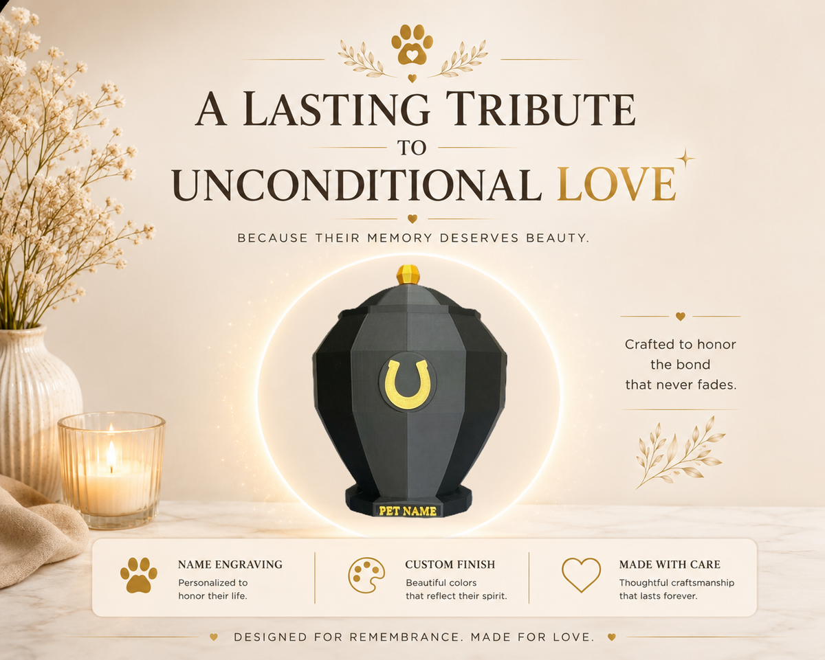 Gold Horse Custom Pet Urn