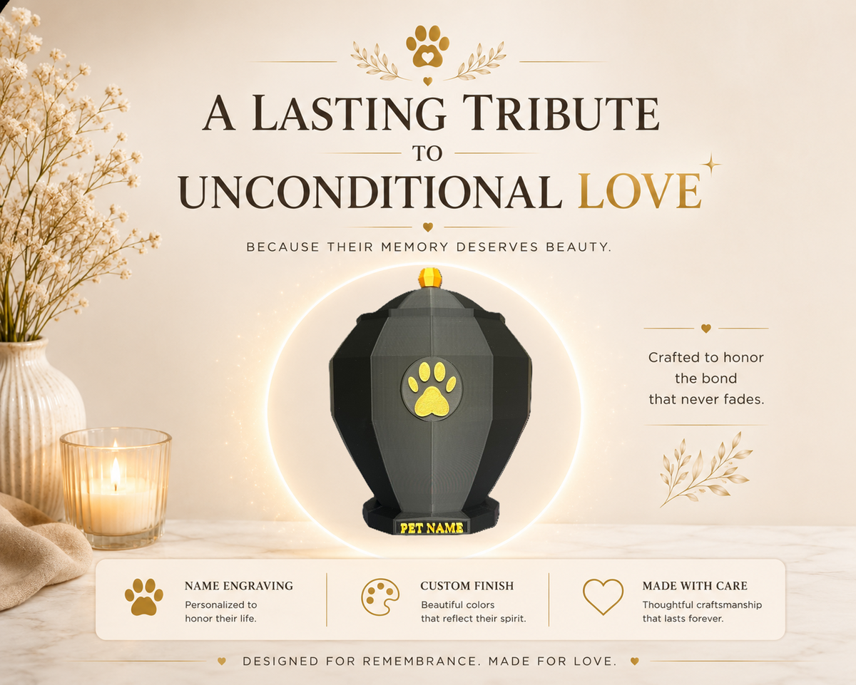 Pet Capsule - Paw Emblem Pet Urn